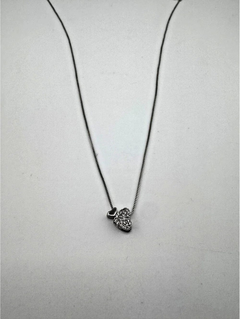 925 Sterling Silver Dainty Heart Necklace Minimalist CZ Pendant Gift for Her
